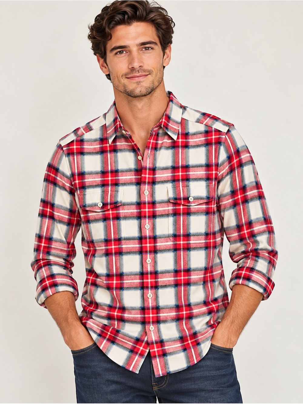 Vineyard Vines Mens Plaid Flannel Shirt M NWOT Red Navy Preppy New England
